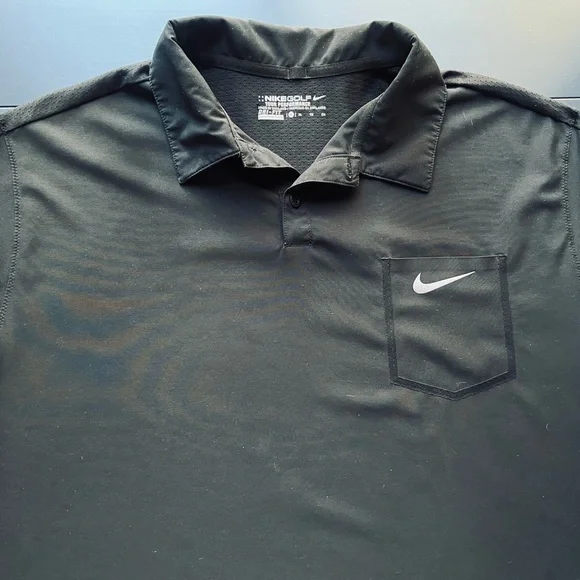 Nike Men's Polo Shirt with Pocket - Black - Picture 1 of 9